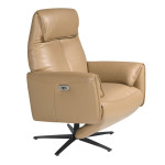paris prix Fauteuil Relax Pivotant en Cuir "Quincy" 108cm Sable