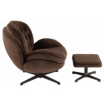 Paris Prix Fauteuil & Repose-Pieds "Relax" 88cm Marron Foncé