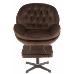 Paris Prix Fauteuil & Repose-Pieds "Relax" 88cm Marron Foncé
