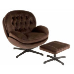 paris prix Fauteuil & Repose-Pieds "Relax" 88cm Marron Foncé