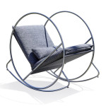 paris prix Fauteuil Rocking Chair de Jardin "Caprera" 120cm Gris