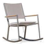 paris prix Fauteuil Rocking Chair de Jardin "Honfleur" 95cm Gris Anthracite