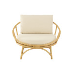 Paris Prix Fauteuil Rond Rotin & Coussin "Howard" 98cm Naturel