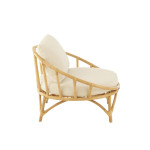 Paris Prix Fauteuil Rond Rotin & Coussin "Howard" 98cm Naturel