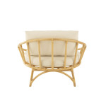Paris Prix Fauteuil Rond Rotin & Coussin "Howard" 98cm Naturel
