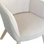 Paris Prix Fauteuil Scandinave En Bouclette Lainée "Carla" 100cm Crème