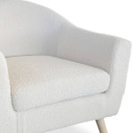 Paris Prix Fauteuil Scandinave En Bouclette Lainée "Delia" 79cm Crème