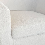 Paris Prix Fauteuil Scandinave En Bouclette Lainée "Delia" 79cm Crème