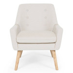 Paris Prix Fauteuil Scandinave En Bouclette Lainée "Tia" 85cm Crème