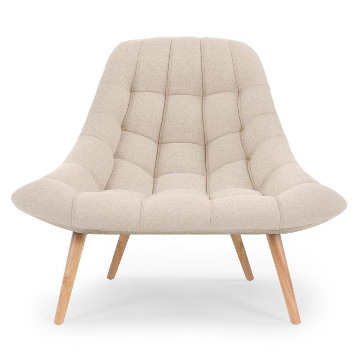 Paris Prix Fauteuil Scandinave En Tissu "Johan" 102cm Beige