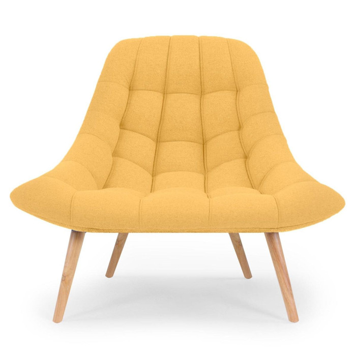 Paris Prix Fauteuil Scandinave En Tissu "Johan" 102cm Jaune