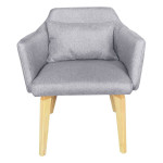 Paris Prix Fauteuil Scandinave En Tissu "Nari" 70cm Gris Clair