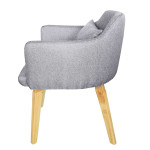Paris Prix Fauteuil Scandinave En Tissu "Nari" 70cm Gris Clair