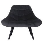 Paris Prix Fauteuil Scandinave En Velours "Johan" 102cm Noir