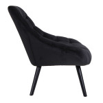 Paris Prix Fauteuil Scandinave En Velours "Johan" 102cm Noir