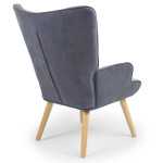 Paris Prix Fauteuil Scandinave En Velours "Patchwork" Gris & Bleu