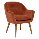 paris prix Fauteuil Scandinave en Velours "Sinel" 83cm Ambre