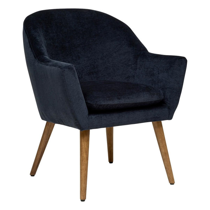 Paris Prix Fauteuil Scandinave En Velours "Sinel" 83cm Bleu Encre