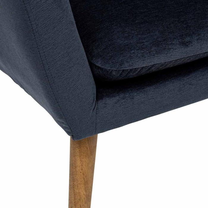 Paris Prix Fauteuil Scandinave En Velours "Sinel" 83cm Bleu Encre