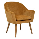 paris prix Fauteuil Scandinave en Velours "Sinel" 83cm Ocre