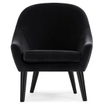 Paris Prix Fauteuil Scandinave En Velours "Ulla" 88cm Noir