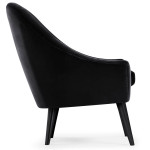 Paris Prix Fauteuil Scandinave En Velours "Ulla" 88cm Noir