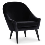 paris prix Fauteuil Scandinave en Velours "Ulla" 88cm Noir
