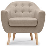 Paris Prix Fauteuil Scandinave Tissu "Lopy" 78cm Beige