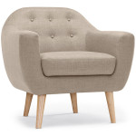 paris prix Fauteuil Scandinave Tissu "Lopy" 78cm Beige