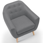 Paris Prix Fauteuil Scandinave Tissu "Lopy" 78cm Gris