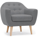 paris prix Fauteuil Scandinave Tissu "Lopy" 78cm Gris