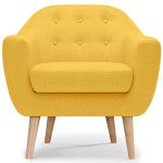 Paris Prix Fauteuil Scandinave Tissu "Lopy" 78cm Jaune
