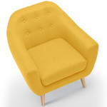 Paris Prix Fauteuil Scandinave Tissu "Lopy" 78cm Jaune