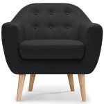 Paris Prix Fauteuil Scandinave Tissu "Lopy" 78cm Noir