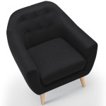 Paris Prix Fauteuil Scandinave Tissu "Lopy" 78cm Noir