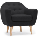 paris prix Fauteuil Scandinave Tissu "Lopy" 78cm Noir