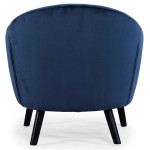 Paris Prix Fauteuil Scandinave Velours "Lopy" 79cm Bleu