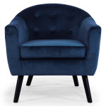 Paris Prix Fauteuil Scandinave Velours "Lopy" 79cm Bleu