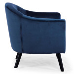 Paris Prix Fauteuil Scandinave Velours "Lopy" 79cm Bleu