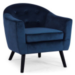 paris prix Fauteuil Scandinave Velours "Lopy" 79cm Bleu
