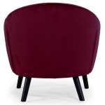Paris Prix Fauteuil Scandinave Velours "Lopy" 79cm Bordeaux