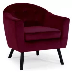 paris prix Fauteuil Scandinave Velours "Lopy" 79cm Bordeaux