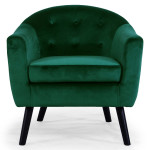Paris Prix Fauteuil Scandinave Velours "Lopy" 79cm Vert