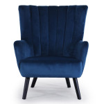 Paris Prix Fauteuil Scandinave Velours "Velvet" 94cm Bleu