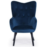 Paris Prix Fauteuil Scandinave Velours "Vianey" 100cm Bleu