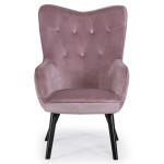 Paris Prix Fauteuil Scandinave Velours "Vianey" 100cm Rose