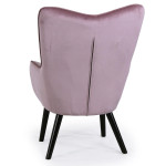 Paris Prix Fauteuil Scandinave Velours "Vianey" 100cm Rose