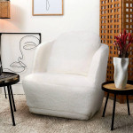 Paris Prix Fauteuil Tissu "Peau De Mouton" 77cm Crème