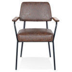Paris Prix Fauteuil Vintage Design "Bonito" 82cm Marron