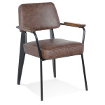 paris prix Fauteuil Vintage Design "Bonito" 82cm Marron